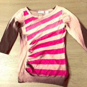 Pink and Gray Ruched Sweater